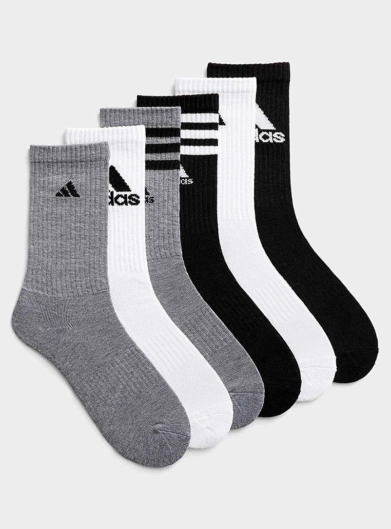Adidas Originals Patterned Grey Trefoil neutral tones socks 6-pack for men
