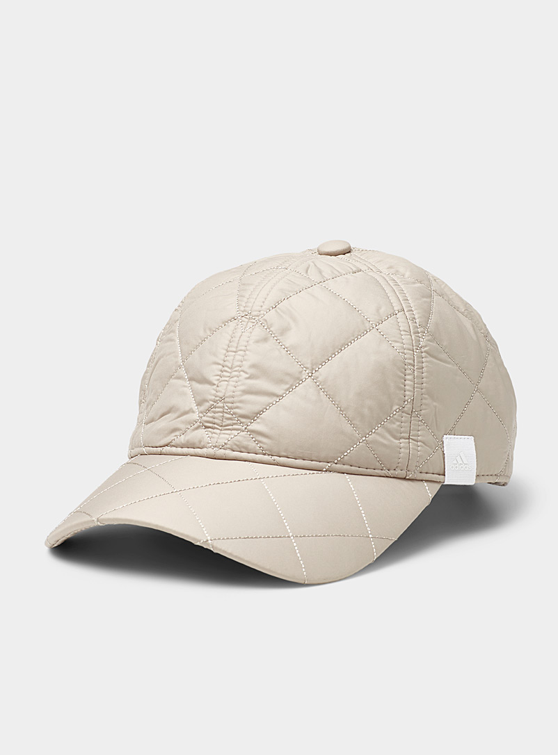 Adidas Cream Beige Recycled polyester quilted cap for women