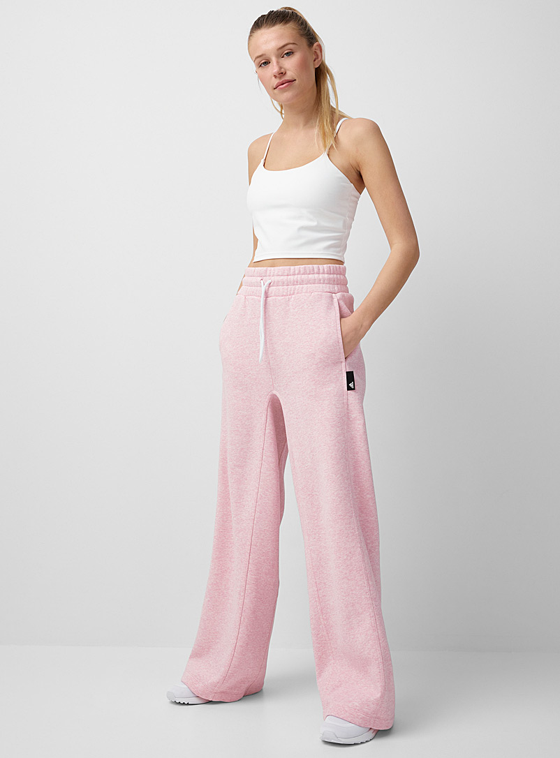 Adidas: Le pantalon jambe large rose chiné Rose pour femme