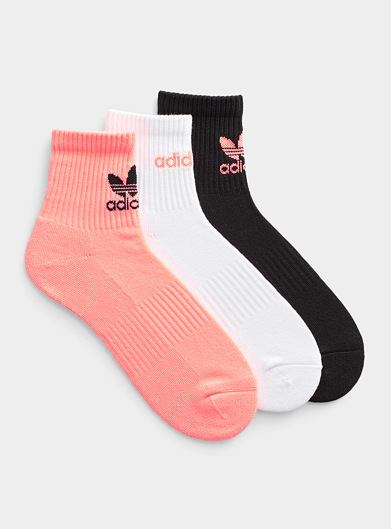 Adidas Originals: Les chaussettes contraste néon Emballage de 3 Rose pour homme