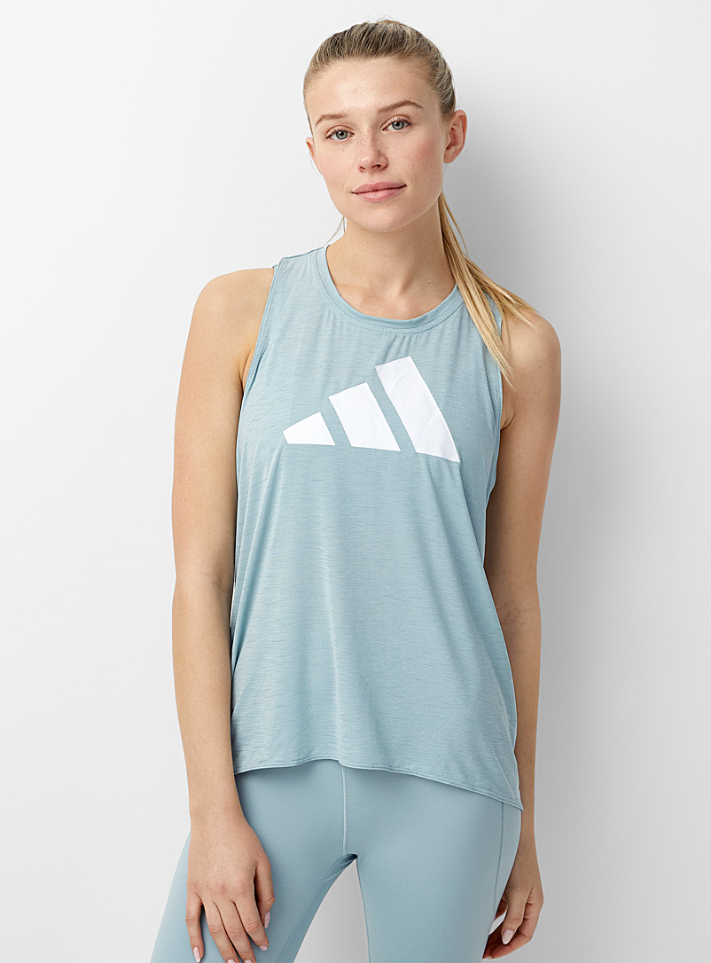 Adidas: La camisole échancrée logo minimal Bleu pour femme