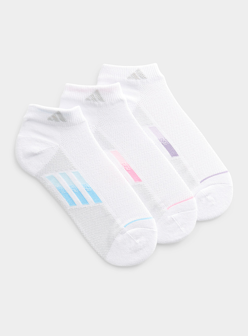Adidas: Les socquettes blanches bandes colorées Ensemble de 3 Blanc pour femme