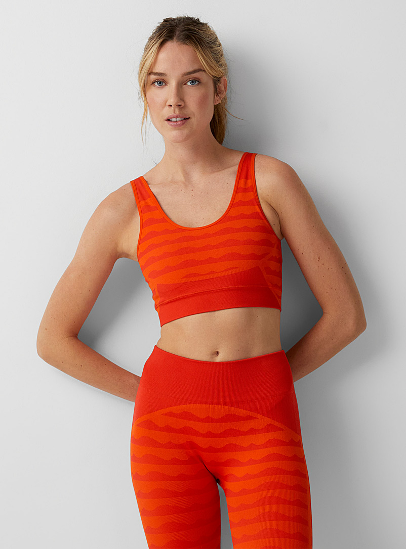 Adidas X Marimekko: Le soutien sans coutures rayures mouvantes Orange foncé pour femme