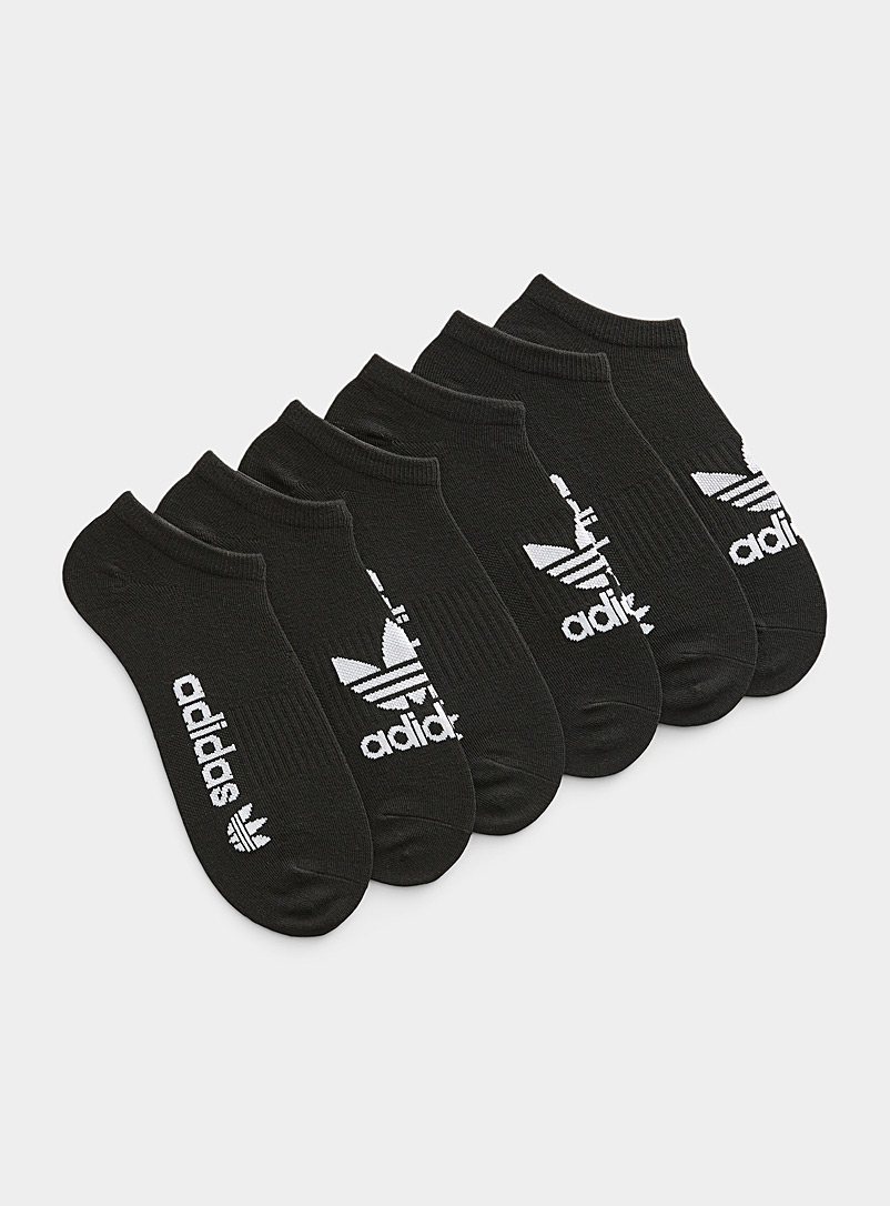 Adidas Originals Black Signature Trefoil ped socks 6-pack for men
