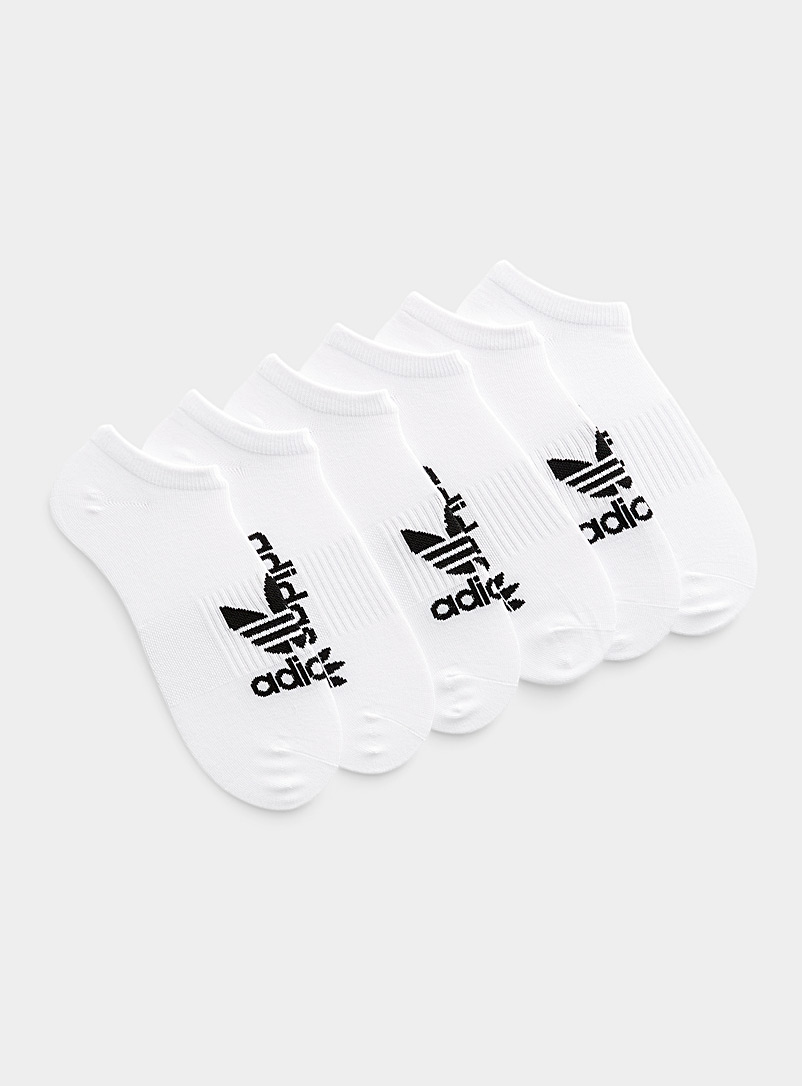 Adidas Originals White Signature Trefoil ped socks 6-pack for men