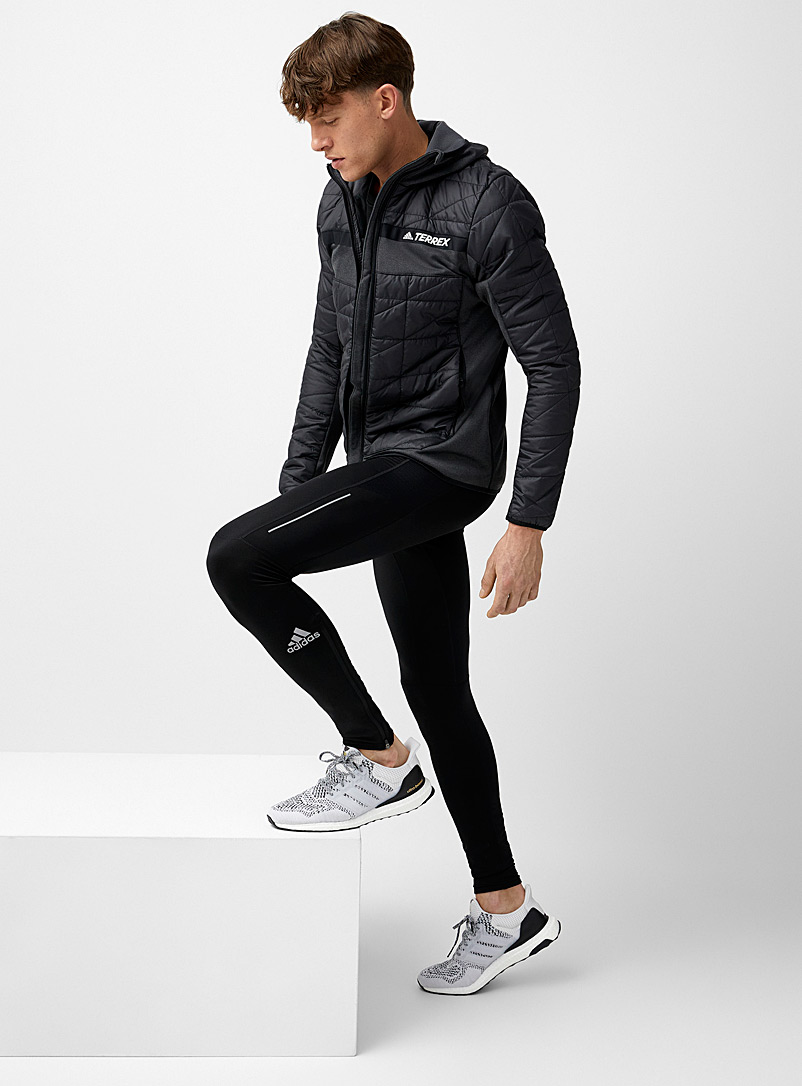 Adidas Black Fleece-lined running legging for men