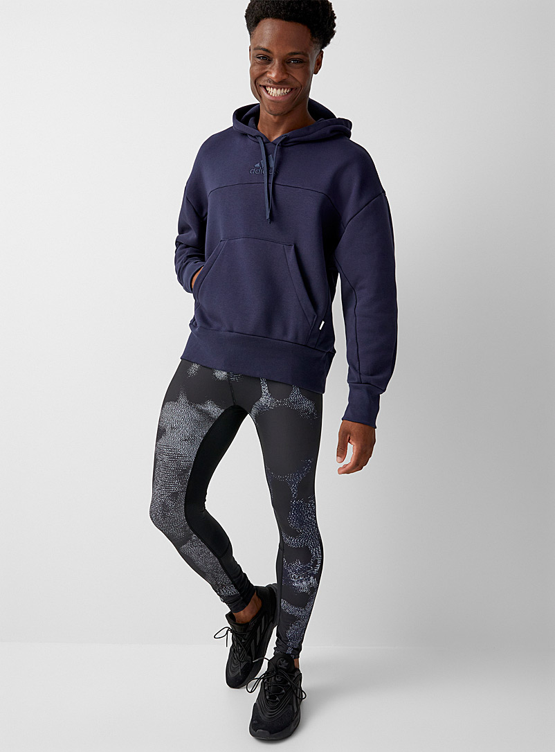 Adidas: Le legging Techfit imprimé aérosol Noir à motifs pour homme