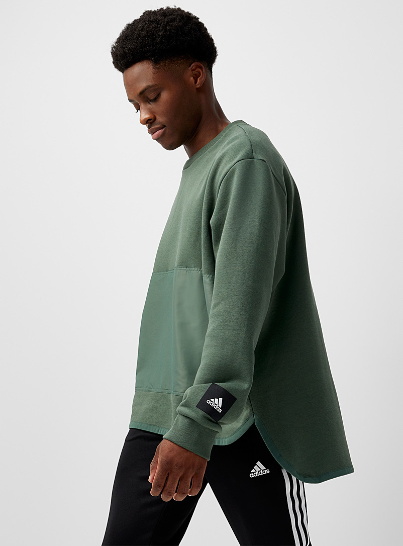 Adidas Green Oxidized green fabric mega pocket sweatshirt for men