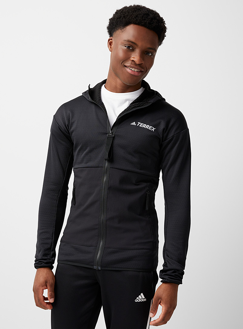 Adidas Black Black Terrex 3D brushed-underside zip sweatshirt for men