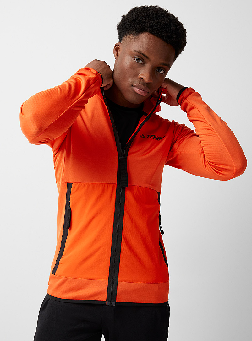 Adidas: Le sweat zippé envers brossé 3D Terrex orange Orange pour homme