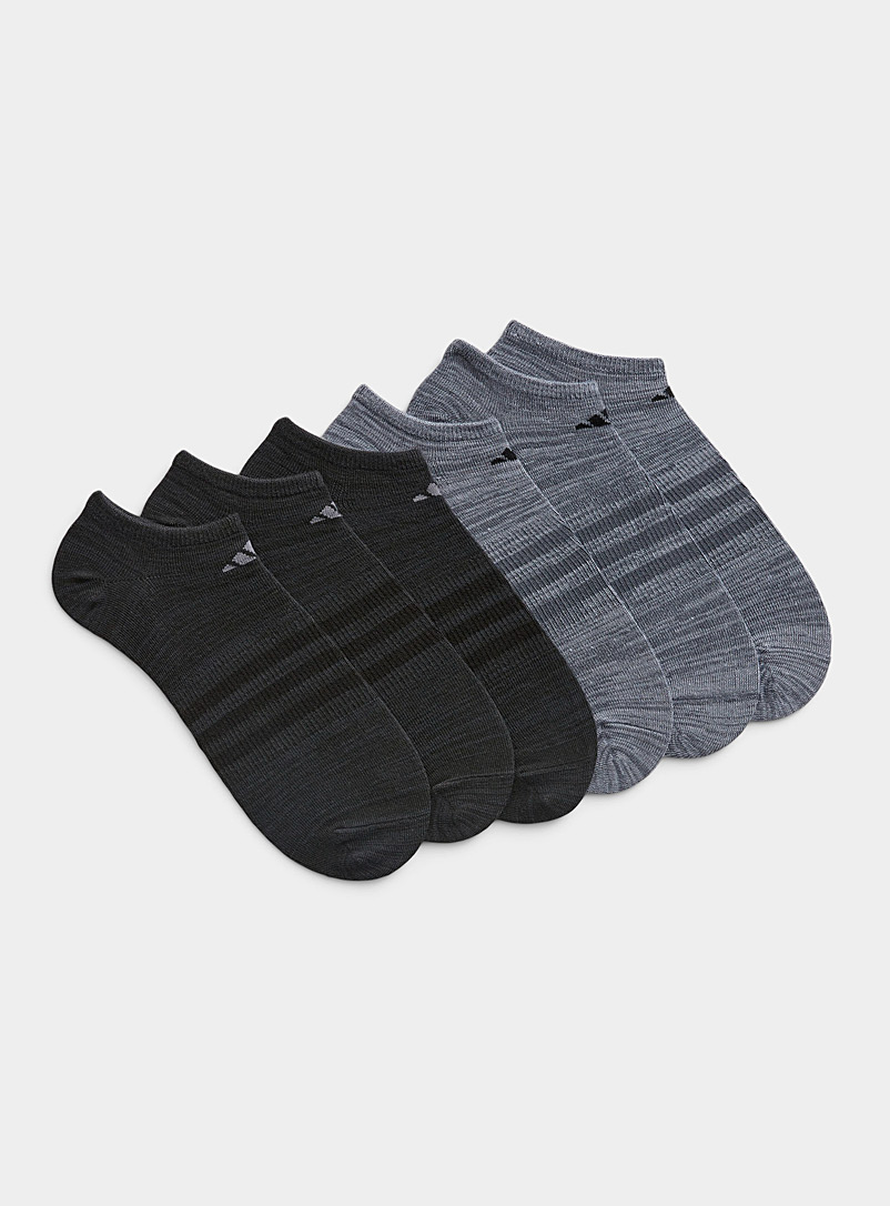 Adidas Originals Patterned Grey Dark space-dye ped socks 6-pack for men
