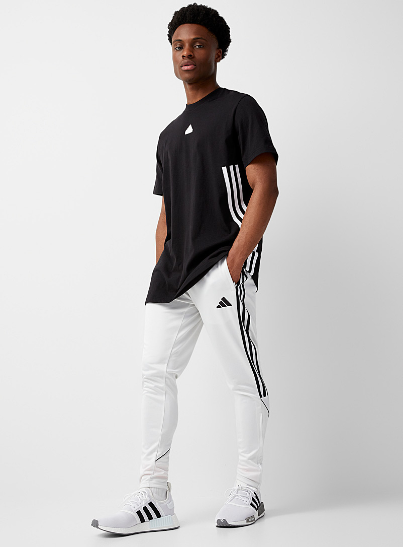 Adidas White Tiro accent 3-band white piqué pant for men