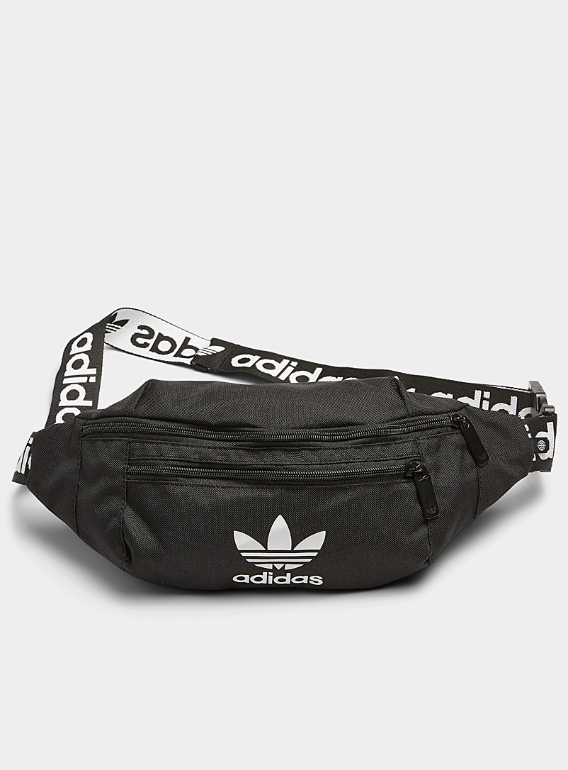 Adidas Originals Black Recycled Adicolor Classic belt bag for men