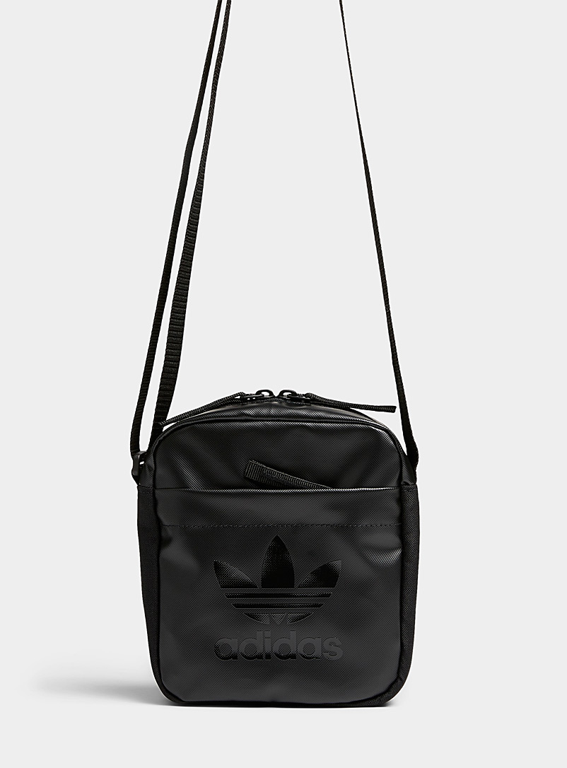Adidas Originals Black All black Trefoil shoulder bag for men