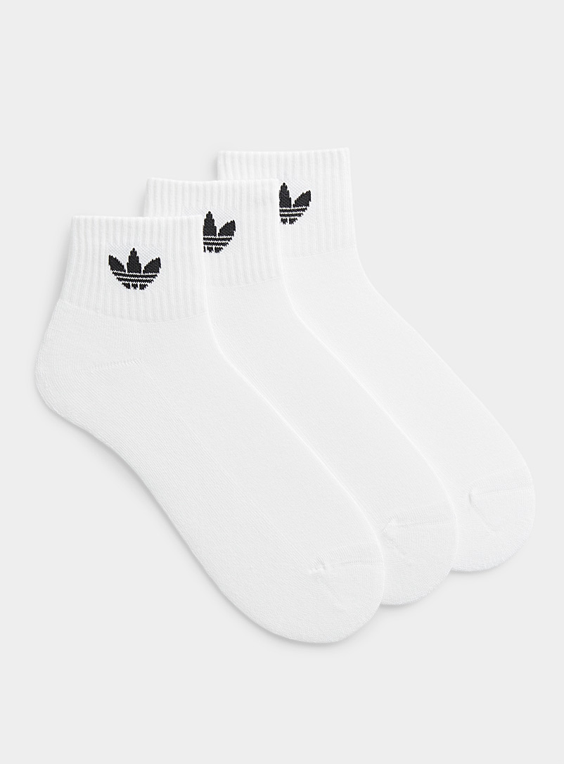 Adidas Originals: Les chaussettes signatures logo Emballage de 3 Blanc pour homme