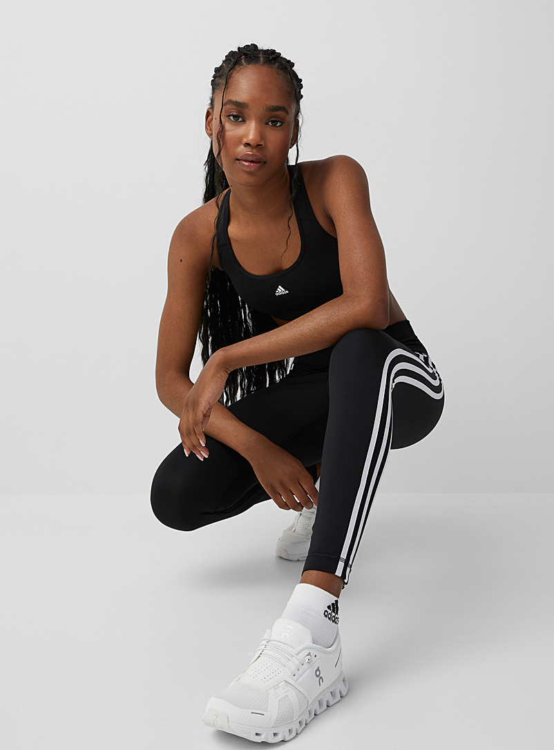 Adidas Black Three stripe 7/8 legging for women