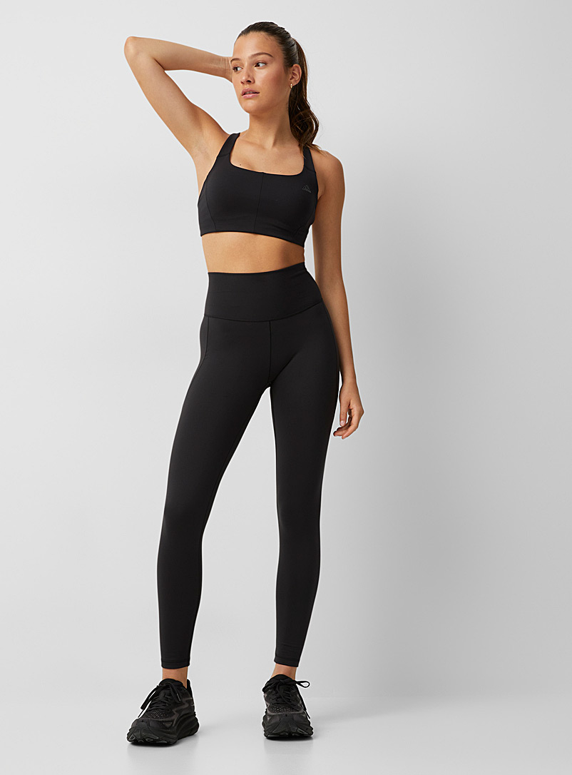 Adidas Black 7/8 compression-waist legging for women