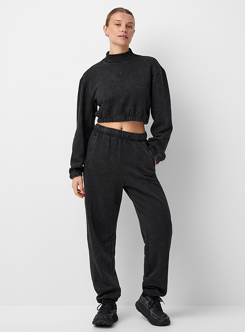 Adidas Black Faded-look oversized jogger for women