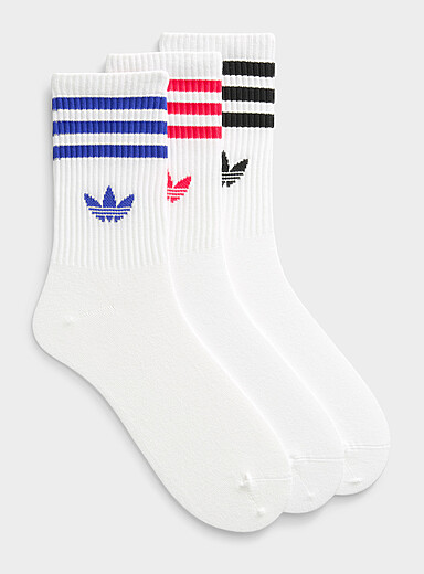 Les chaussettes c&ocirc;tel&eacute;es trio rayures Emballage de 3