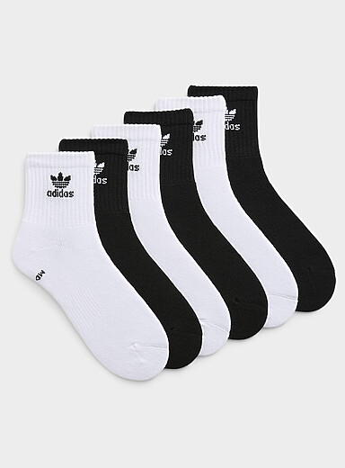 Black/white classic ankle socks 6-pack