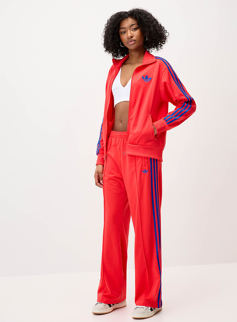Adidas  Burgundy Mock-neck knit track jacket for women