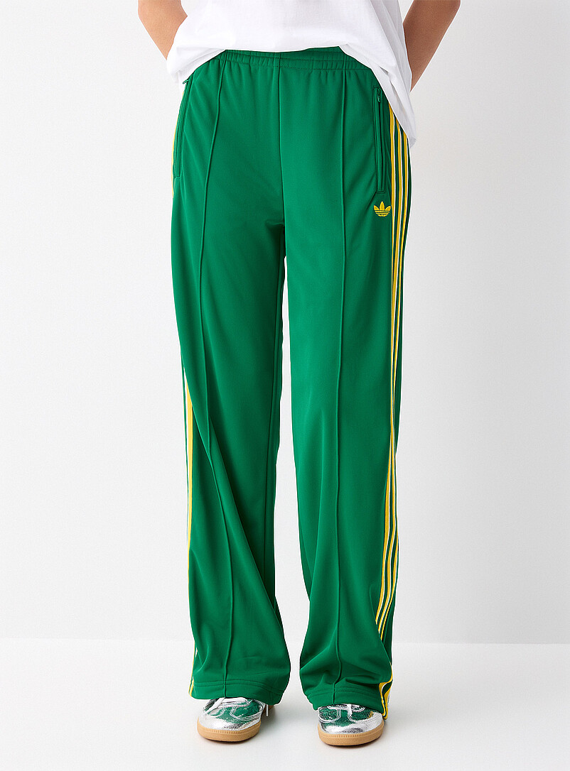 Adidas Black Three stripes wide-leg track pant for women