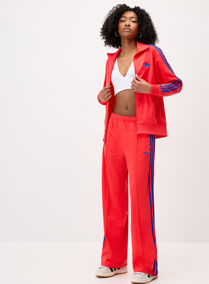Adidas: Le pantalon <i>track</i> large 3 bandes Bourgogne  pour femme