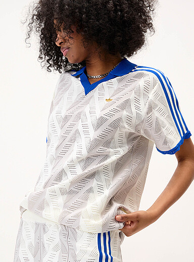 Le polo tricot pointelle ray&eacute;