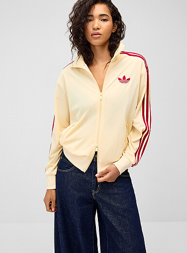 Adidas Originals: La veste <i>track</i> Firebird ample Ivoire - Beige cr&egrave;me pour femme