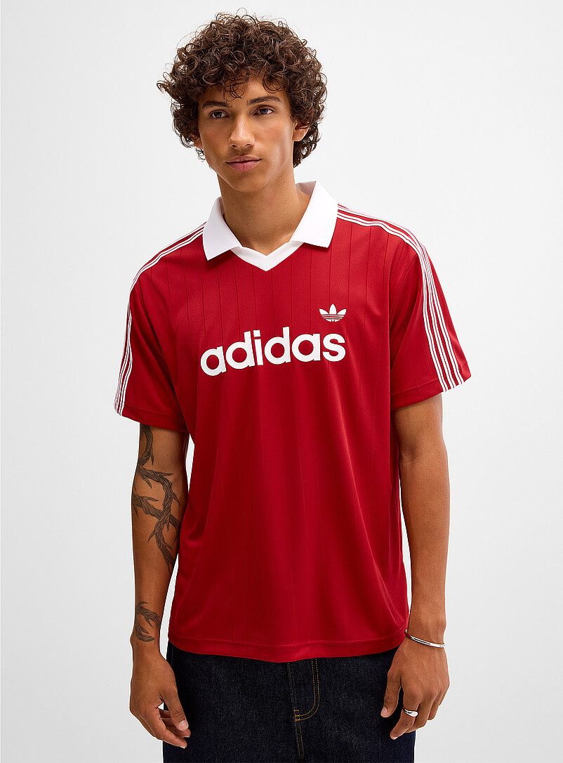 Adidas Originals: Le polo de soccer Adicolor rayures verticales Bleu fonc&eacute; - Indigo pour homme