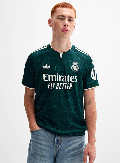 Adidas Originals Green Real Madrid soccer jersey <b>Muscle fit</b> for men