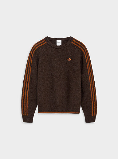 3-Stripes fluffy knit sweater