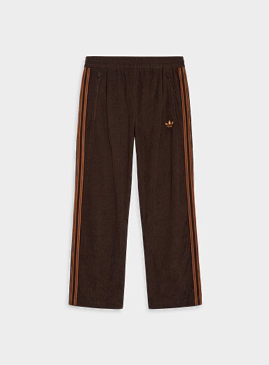 Adidas Originals Brown Firebird corduroy track pant <b>Loose fit</b> for men