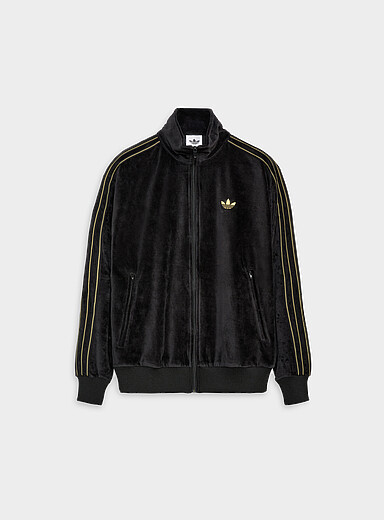 Adidas Originals: La veste <i>track</i> Firebird velours Noir pour homme