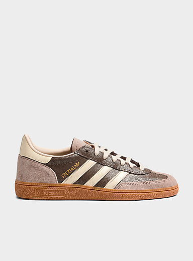 Adidas Originals Brown Handball Spezial crackled leather sneakers Men for men