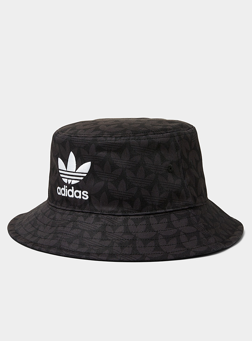 Adidas Originals Black Tone-on-tone logo bucket hat for women