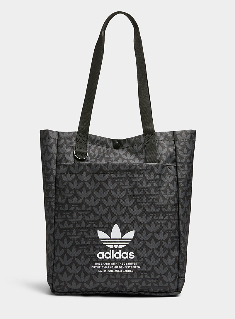 Adidas Originals Patterned Black Signature recycled tote for women