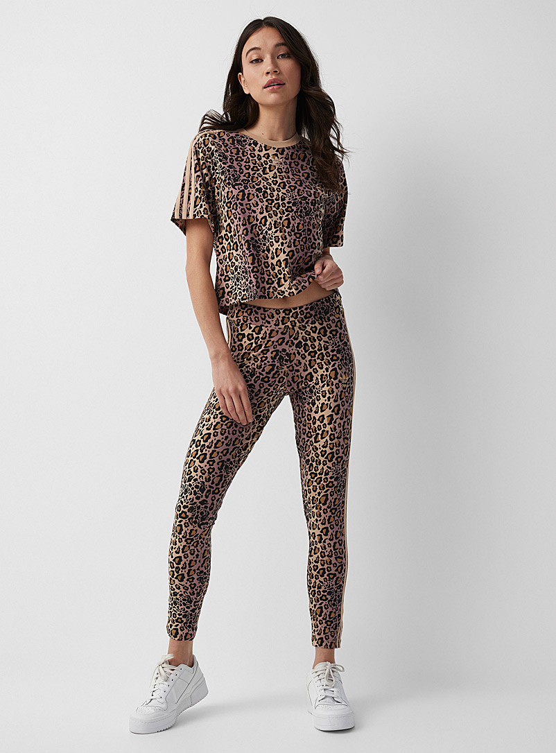 Adidas Originals: Le legging léopard à rayures Brun à motifs pour femme