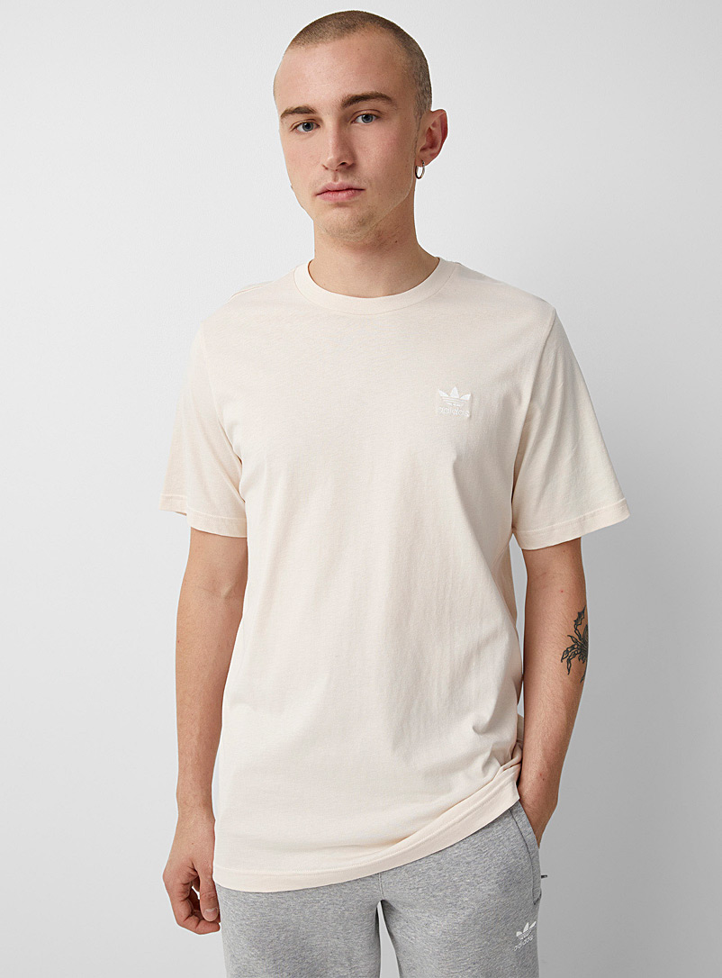 Adidas Originals: Le t-shirt logo Trefoil Ivoire blanc os pour homme