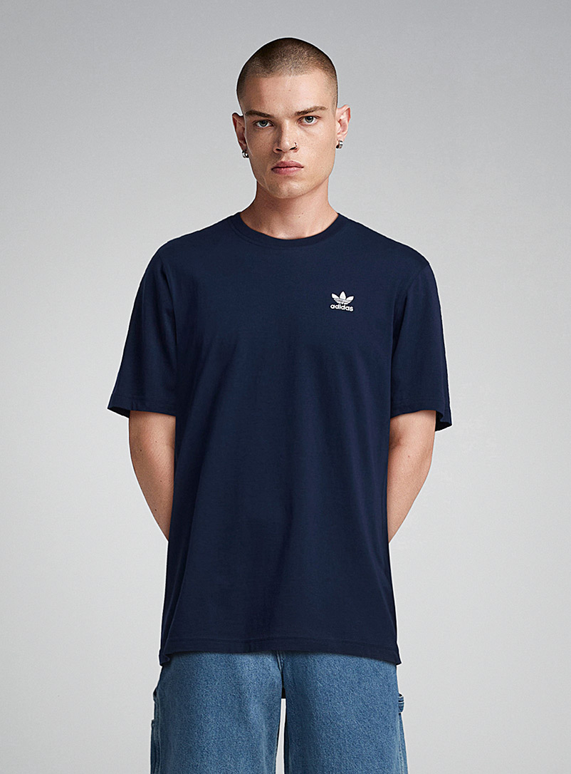 Adidas Originals: Le t-shirt logo Trefoil Bleu foncé pour homme