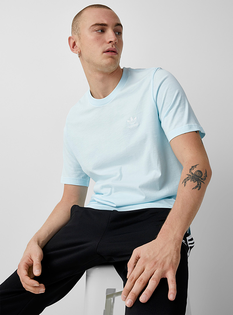 Adidas Originals Baby Blue Trefoil logo T-shirt for men