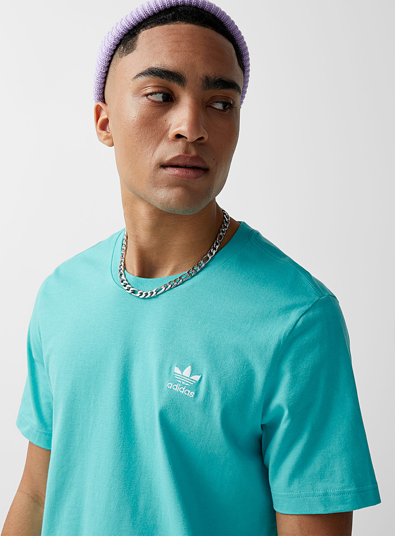 Adidas Originals Teal Trefoil logo T-shirt for men