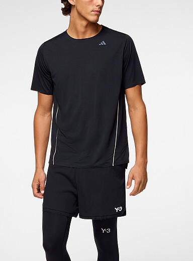 Adidas x entire studios Black Micro-perforated running T-shirt for men
