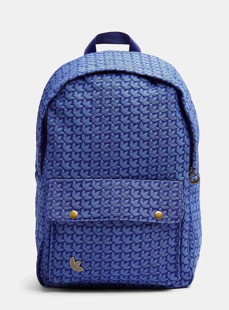 Adidas Originals Patterned Blue Two-tone logo backpack for women