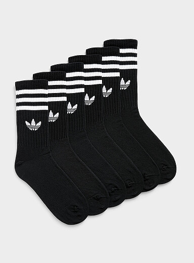 Les chaussettes triple rayure contraste Ensemble de 6