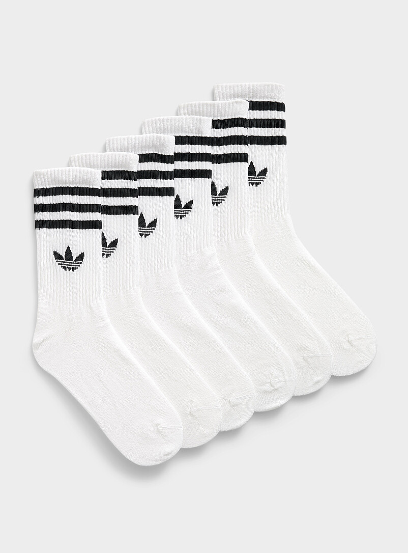 Adidas Originals: Les chaussettes triple rayure contraste Ensemble de 6 Noir pour femme
