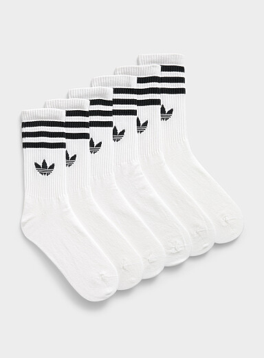 Les chaussettes triple rayure contraste Ensemble de 6