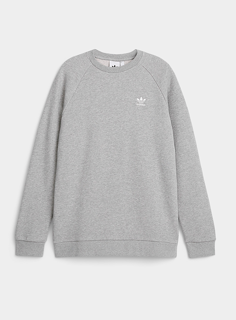Adidas Originals Grey Trefoil logo crew-neck sweatshirt for men