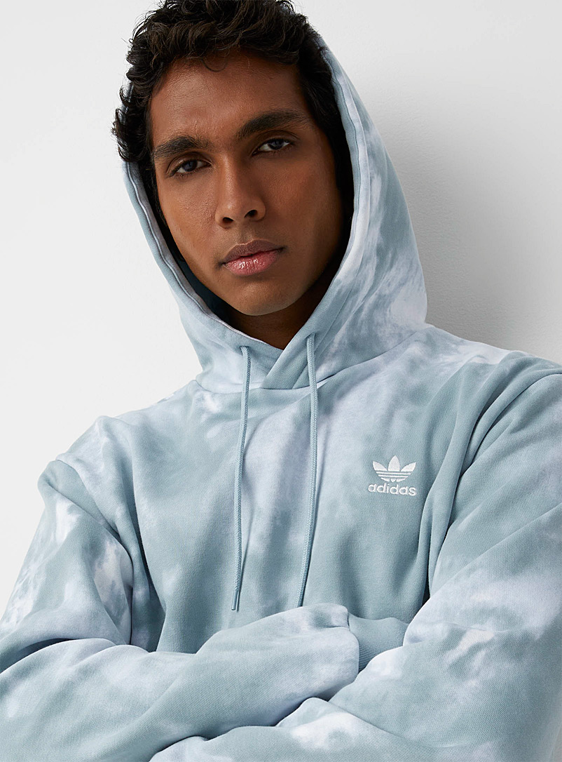 Adidas Originals Grey Trefoil logo tie-dye hoodie for men