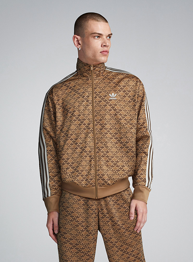 Adidas Brown Monogram track jacket for men